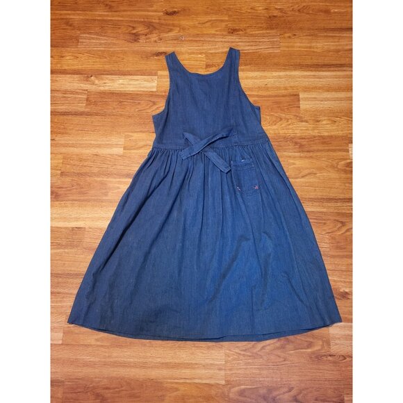 Vintage Susan Bristol Size 12 Denim Embroidered Dress Modest - Picture 7 of 11